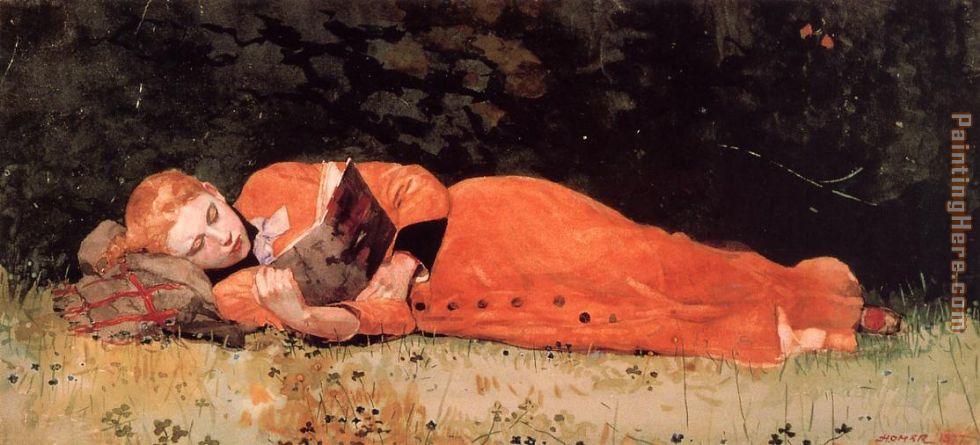 The New Novel painting - Winslow Homer The New Novel art painting